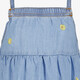 Meisjes denim jurk met madeliefjes