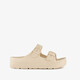 Dames badslippers met gesp beige