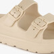 Dames badslippers met gesp beige
