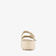 Dames badslippers met gesp beige