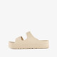 Dames badslippers met gesp beige