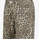 Meisjes wide leg jeans met luipaardprint bruin