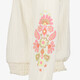 Meisjes sweater met borduursels wit