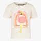 Meisjes T-shirt met flamingo beige