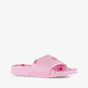 Roze meisjes badslippers met witte strepen