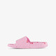 Roze meisjes badslippers met witte strepen