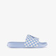 Kinder badslippers met print en smiley blauw