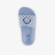 Kinder badslippers met print en smiley blauw