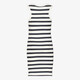 Gestreept meisjes jurk wit donkerblauw