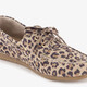 Suède dames mocassins panterprint bruin