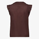 Mouwloze dames blouse met borduursels bruin