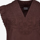 Mouwloze dames blouse met borduursels bruin