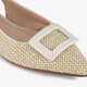 Dames raffia slingbacks beige