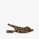 Dames panterprint slingbacks met knoop