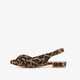 Dames panterprint slingbacks met knoop