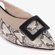 Dames slingbacks met slangenprint grijs