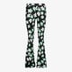 Flared dames broek met bloemenprint groen wit