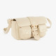 Schoudertas met gespsluiting beige