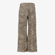 Meisjes wide leg jeans met luipaardprint bruin