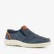 Heren instappers met perforaties blauw
