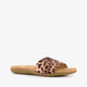 Dames slippers panterprint bruin