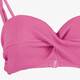 Voorgevormde dames bikinitop met structuur paars