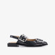Dames slingbacks met gespen lak zwart