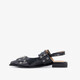 Dames slingbacks met gespen lak zwart