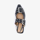 Dames slingbacks met gespen lak zwart