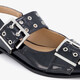 Dames slingbacks met gespen lak zwart