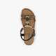 Dames sandalen panterprint zwart bruin