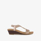 Dames sandalen met sleehak champagne