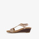 Dames sandalen met sleehak champagne