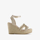 Dames espadrilles met jute en sleehak beige