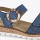 Leren dames sandalen denim blauw