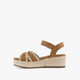Dames espadrilles met sleehak bruin