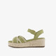 Dames espadrilles met sleehak groen
