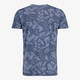 Heren T-shirt met bladerenprint blauw