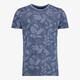 Heren T-shirt met bladerenprint blauw