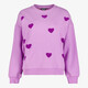Dames sweater met hartjes paars