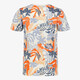 Jongens T-shirt met bloemenprint oranje blauw
