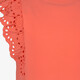 Meisjes top met broderie details koraalroze
