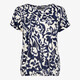 TwoDay dames top met bloemenprint blauw wit