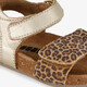 Leren meisjes sandalen met panterprint goud