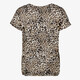 Dames T-shirt met panterprint bruin