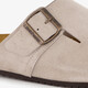 Leren dames clogs beige