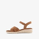 Dames sandalen met H-leest cognac