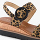 Dames sandalen panterprint bruin zwart