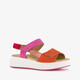 Suède dames sandalen oranje roze rood