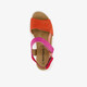 Suède dames sandalen oranje roze rood
